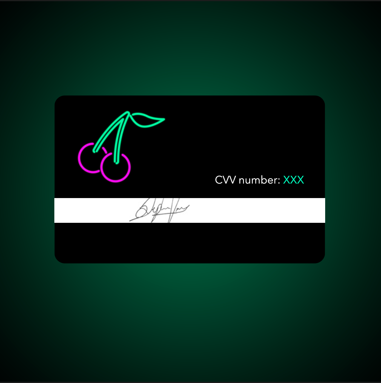 Picture of credit card back